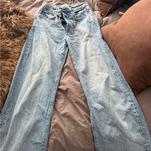 PAIGE Light Blue Wide Leg Jeans